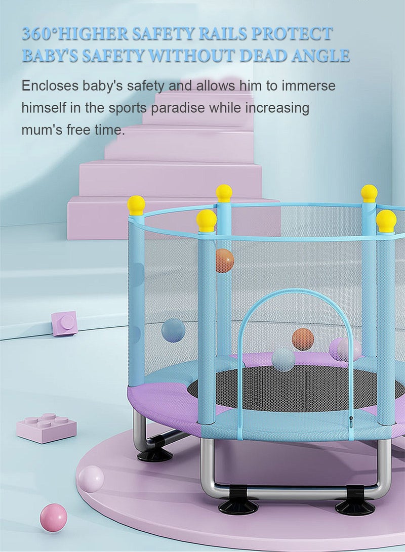 ما بيبي ترامبولين للأطفال في المنزل، كرسي قفز داخلي، سرير قفز للأطفال مع شبكة حماية، سرير قفز، معدات لياقة بدنية مع واحد - Image 3