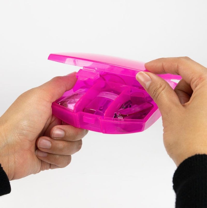 LD Products Pink Mini Office Supply Kit Portable Case with Scissors, Paper Clips, Tape Dispenser Set, Pencil Sharpener, Mini Stapler with Staples and Staple Remover - Image 3
