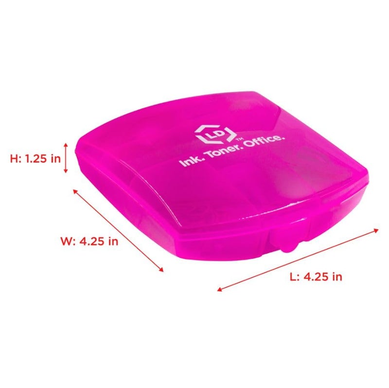 LD Products Pink Mini Office Supply Kit Portable Case with Scissors, Paper Clips, Tape Dispenser Set, Pencil Sharpener, Mini Stapler with Staples and Staple Remover - Image 4