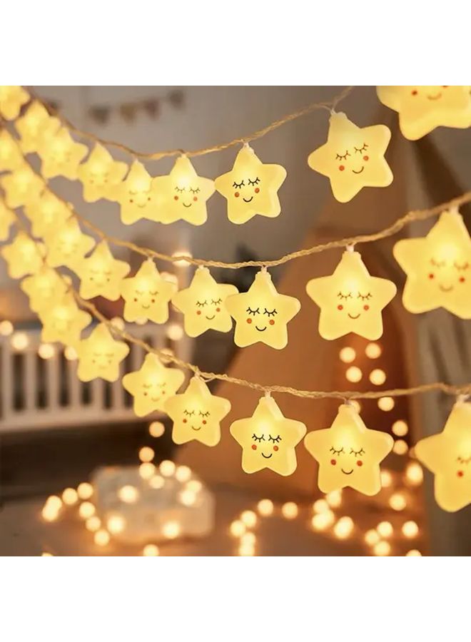 White Star String Lights 4.9Ft 10 LED Room Decor Cute Star Lights - Image 3