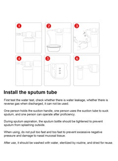 KASTWAVE Mucus Suction Pump, Handheld Transparent Sputum Suction Pump Portable Manual Suction Pump with Disposable Tube, Professional Slurry Suction Pump for Home Care  - Image 3
