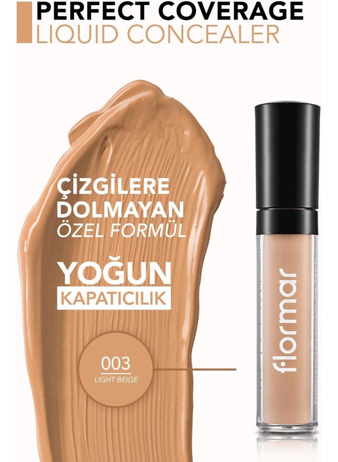 flormar Perfect Coverage Eye Concealer 003 Light Beige - Image 3