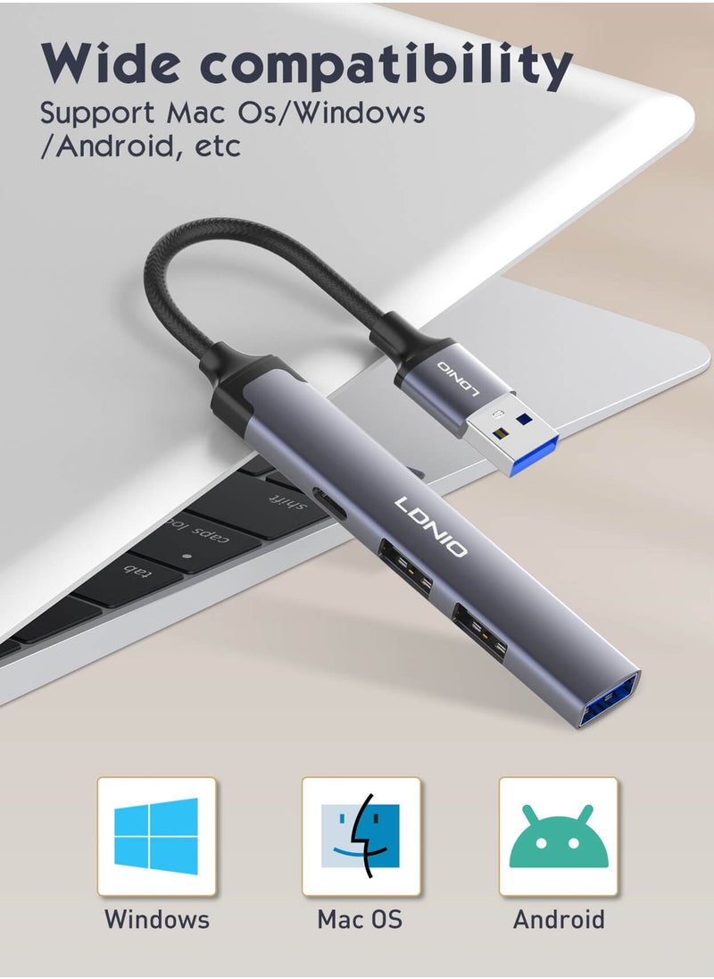 LDNIO 4 in 1 usb dock station Mini Converter Laptop Docking Station 4-in-1 USB Small and Convenient for Carrying  - Image 4