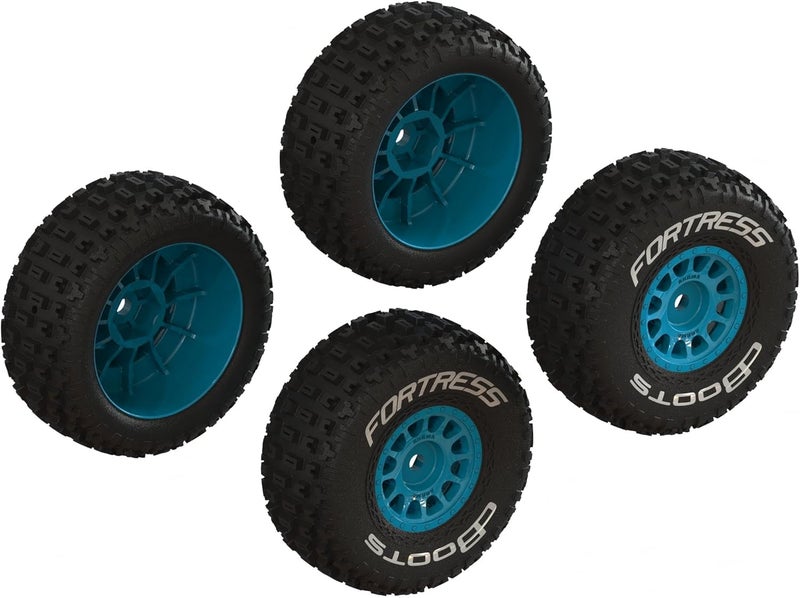 ARRMA dBoots 'Fortress' Tire Set Glued (Blue) - 2 Pairs