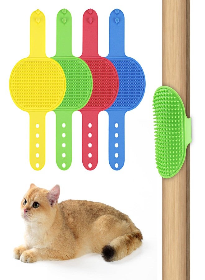 UPIQNG 4 Colors Cat Self Groomer Brush Silicone Combs for Indoor Face Scratcher Adjustable Wall Mounted Corner Massage Comb - Image 1