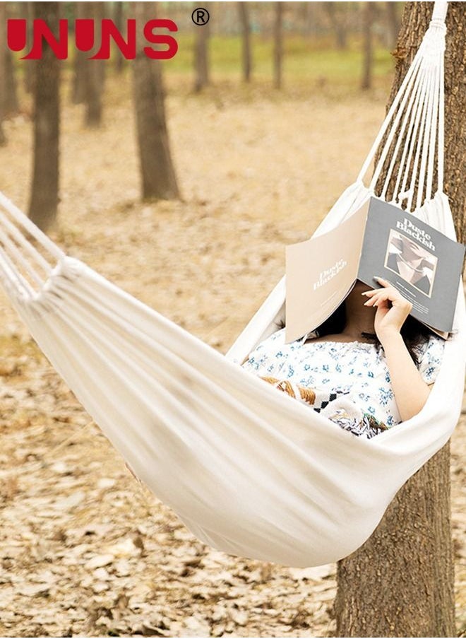UNUNS - Garden Hammock,Portable Double Classic Canvas Hammock,Portable Hammock With Travel Bag,Perfect For Camping Indoor Patio Backyard,190x150centimeter - Image 1
