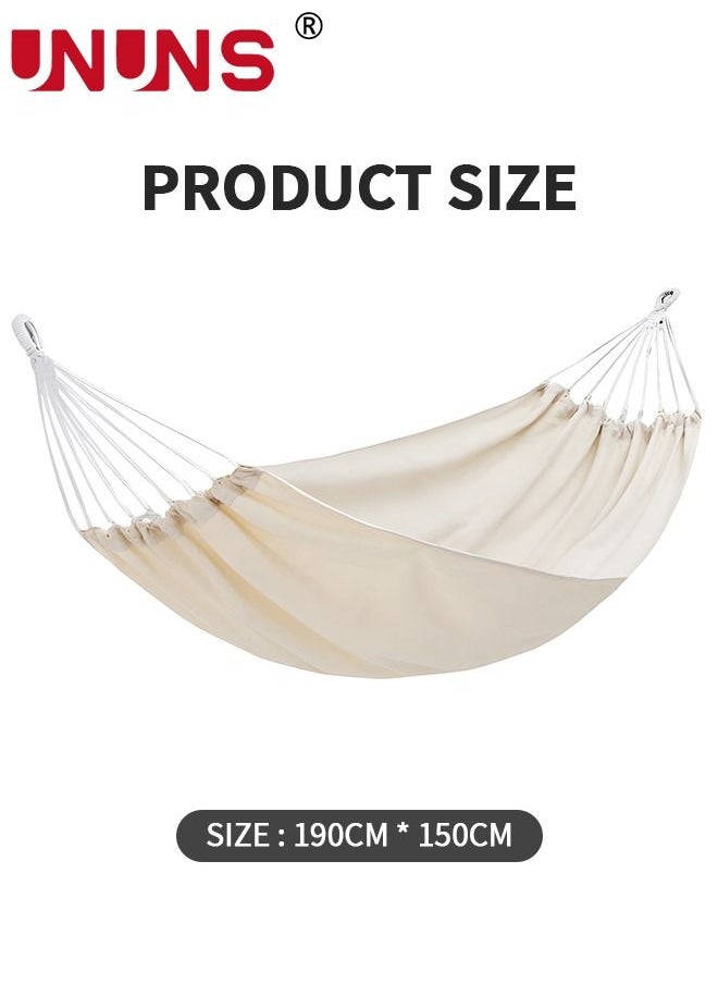 UNUNS - Garden Hammock,Portable Double Classic Canvas Hammock,Portable Hammock With Travel Bag,Perfect For Camping Indoor Patio Backyard,190x150centimeter - Image 1