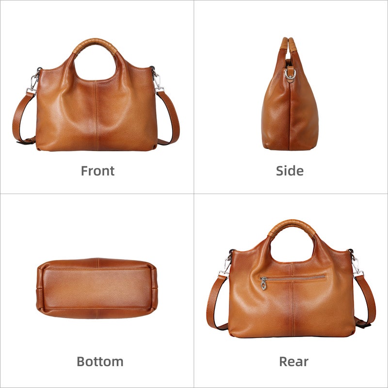 Iswee Satchel Bags for Women Purses and Handbags Shoulder Bag Hobo Crossbody Tote Bags Designer Purse Top Handle Ladies Pocketbook (Sorrel) - Image 5