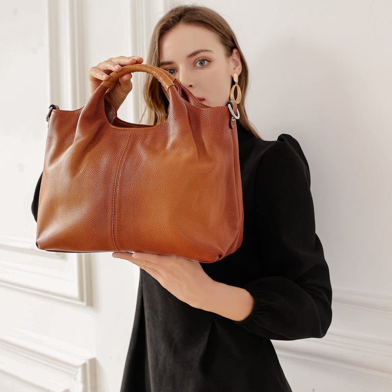 Iswee Satchel Bags for Women Purses and Handbags Shoulder Bag Hobo Crossbody Tote Bags Designer Purse Top Handle Ladies Pocketbook (Sorrel) - Image 3