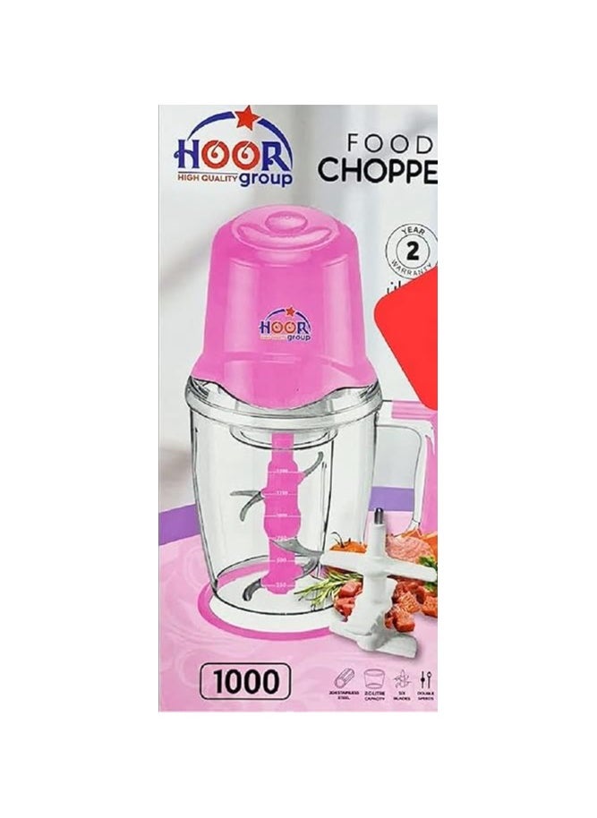HOOR - Turkish chopper and mincer from Hour 1000 watts 6 blades with garlic peeler and unbreakable bowl - one year warranty - Image 1