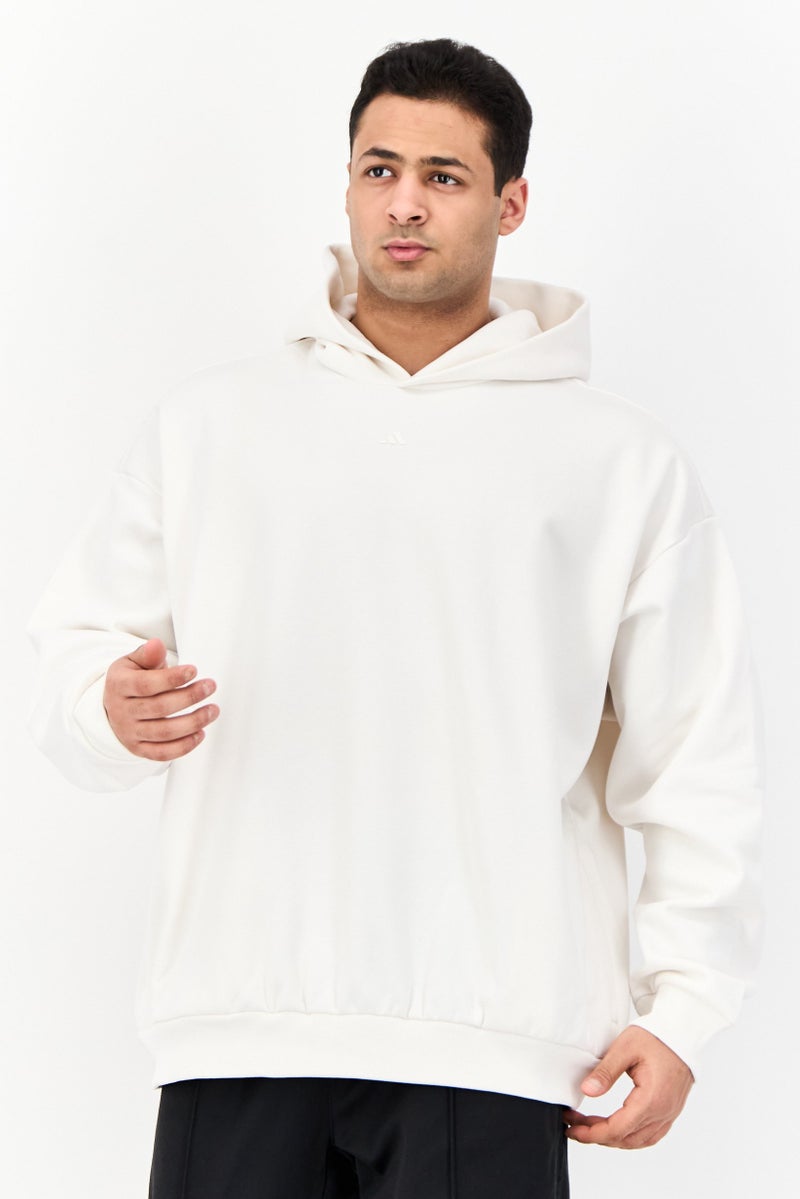 Adidas Men Sportswear Fit Long Sleeves Outdoor Hoodie, White - Image 1