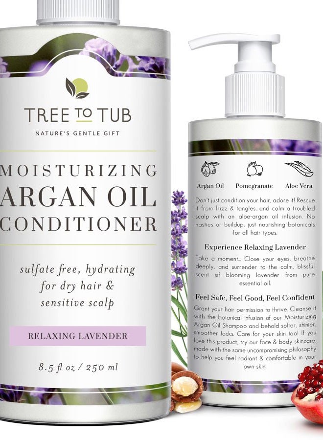 Tree to Tub Moisturizing Conditioner for Dry Hair & Dry Scalp - Hydrating Sulfate Free Argan Oil Conditioner & Vegan Hair Moisturizer for Women & Men w/Organic Coconut Oil, All Natural Lavender - Image 1