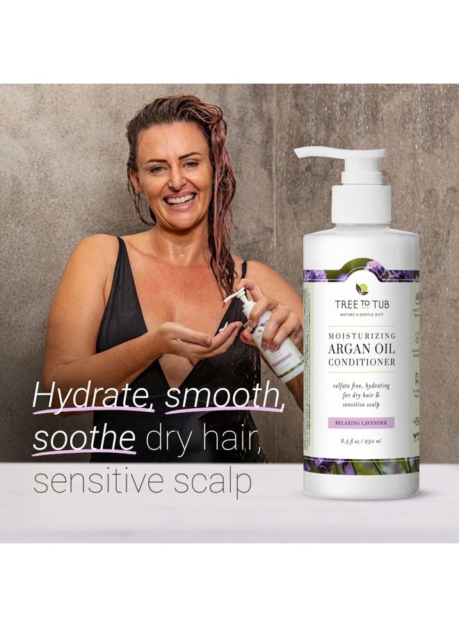 Tree to Tub Moisturizing Conditioner for Dry Hair & Dry Scalp - Hydrating Sulfate Free Argan Oil Conditioner & Vegan Hair Moisturizer for Women & Men w/Organic Coconut Oil, All Natural Lavender - Image 2