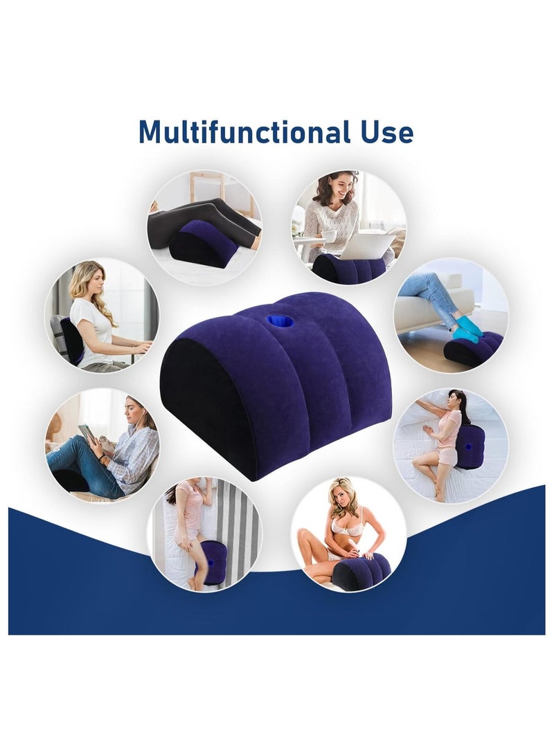 Inflatable Wedge Pillow for Travel & Sleeping - Portable Back,Knee,Leg Position Support Pillow,Ergonomic Arm Wedge Pillow for Pain Relief,Acid Reflux,Camping,Yoga,Lightweight and Compact Design - Image 3