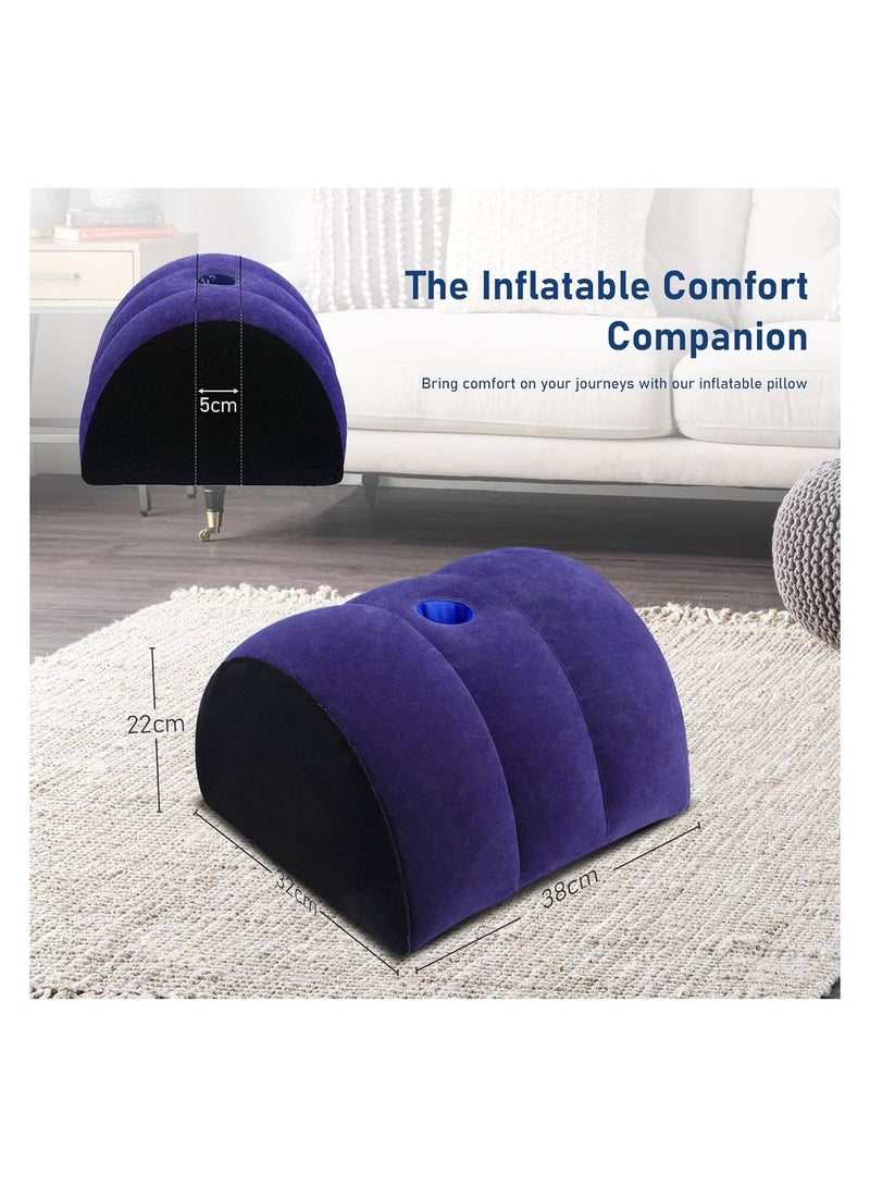Inflatable Wedge Pillow for Travel & Sleeping - Portable Back,Knee,Leg Position Support Pillow,Ergonomic Arm Wedge Pillow for Pain Relief,Acid Reflux,Camping,Yoga,Lightweight and Compact Design - Image 4