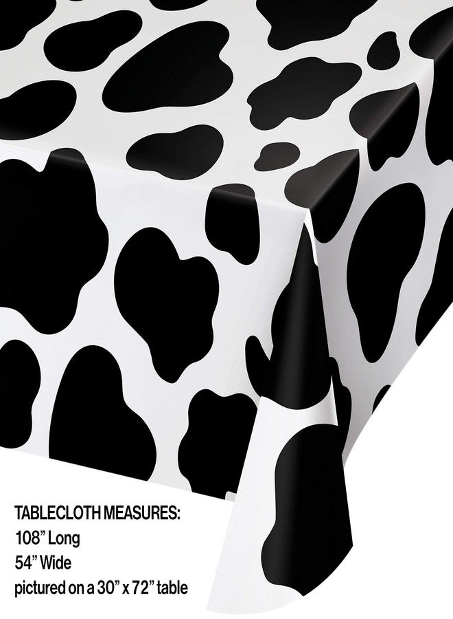 Creative Converting Party Supplies, Cow Print Plastic Tablecover, Tableware, 54 x 108", Multicolor, 1ct - Image 2