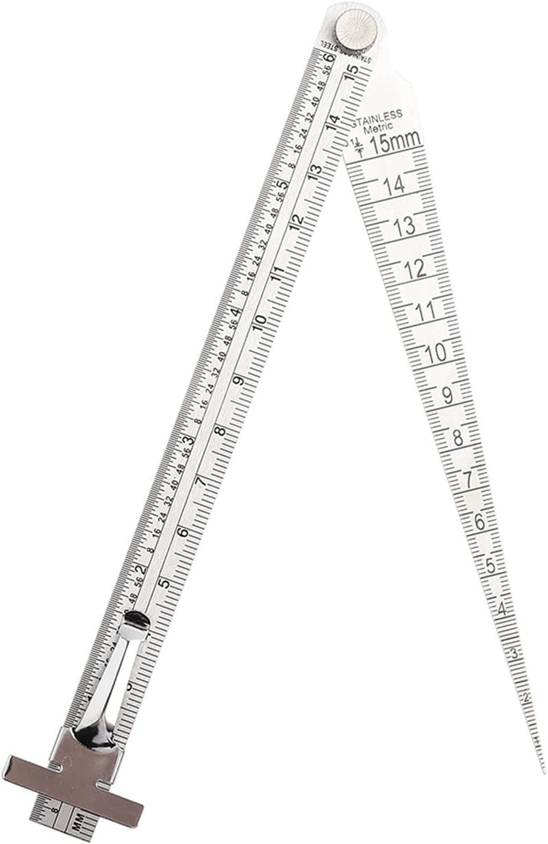 Wal front Stainless Steel Taper Welding Gauge Test Welding Taper Gap Gauge Depth Ruler Hole Inspection Tool - Image 1
