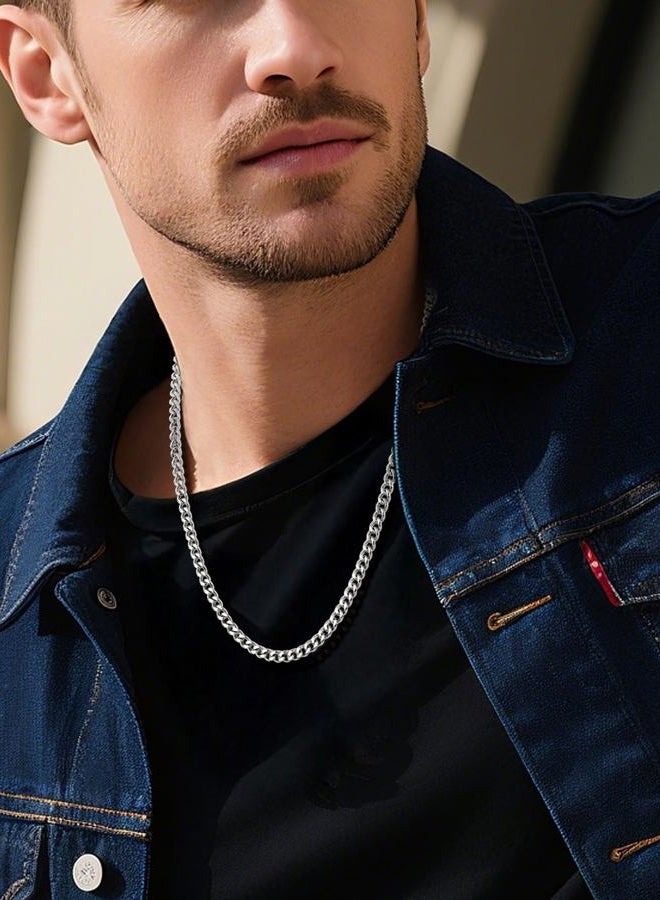 ChainsPro Men Chunky Miami Cuban Chain Necklace, Custom Available, 4.8/6/10/14mm Width, 18/20/22/24/26/28/30inch Length, Gold Plated/Stainless Steel/Black, Send Gift Box, 18 inches, Stainless Steel, - Image 5