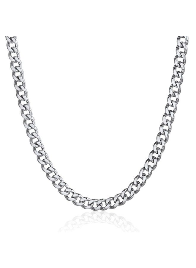ChainsPro Men Chunky Miami Cuban Chain Necklace, Custom Available, 4.8/6/10/14mm Width, 18/20/22/24/26/28/30inch Length, Gold Plated/Stainless Steel/Black, Send Gift Box, 18 inches, Stainless Steel, - Image 1