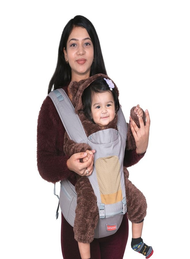 Infantso Premium Hip Seat Baby Carrier with 6 Adjustable Carry Positions, Carrier for 0 to 3 Years Baby with Hip Seat, Kangaroo Style Bag, Baby Carrying Bag for Newborn to Toddler, Weight Upto 15kgs - Image 1