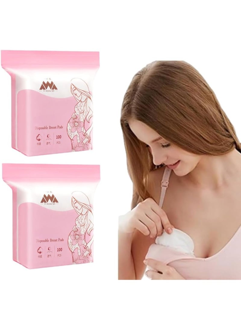 200 Count Disposable Nursing Pads, Individually Wrapped Breastfeeding , Ultra Thin Breast Pads for Leak Proof Protection, Soft Bamboo Cotton Material for Postpartum Lactation - Image 1