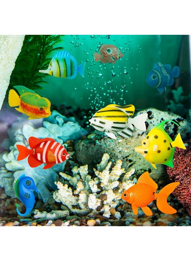 Aoriher 10 Pcs Artificial Fishes Floating Decorations for Aquarium Tank Colourful Plastic Tropical Fish Seahorse for Bubble Lamp Aquarium - Image 5
