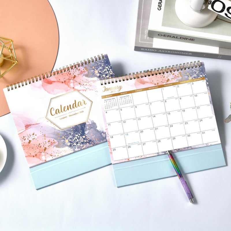 Coboll 2026 Desk Calendar - 12 Months Desk Calendar 2026, January - December, 9.8'' x 8.3'', Standing Flip Desktop Calendars with 4 More Months Reference Calendars - Image 2