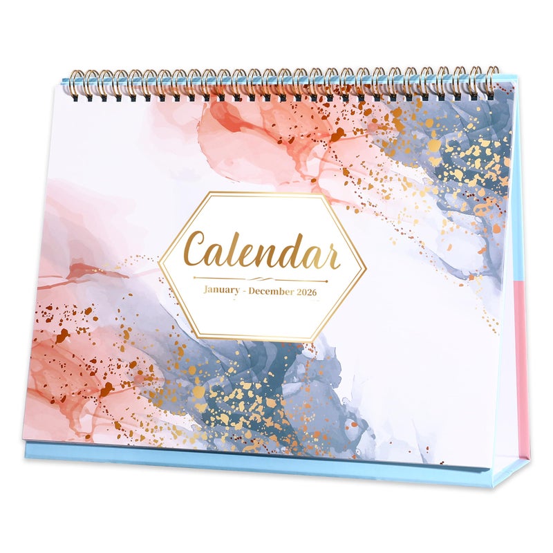 Coboll 2026 Desk Calendar - 12 Months Desk Calendar 2026, January - December, 9.8'' x 8.3'', Standing Flip Desktop Calendars with 4 More Months Reference Calendars - Image 1