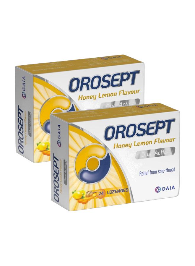 GAIA OROSEPT Medicated Throat Lozenges 24 Honey Lemon| Dual Action Formula for Sore Throat Relief, Pain Reduction & Infection Prevention | 24 Lozenges | Safe for Children Bundle - Image 1