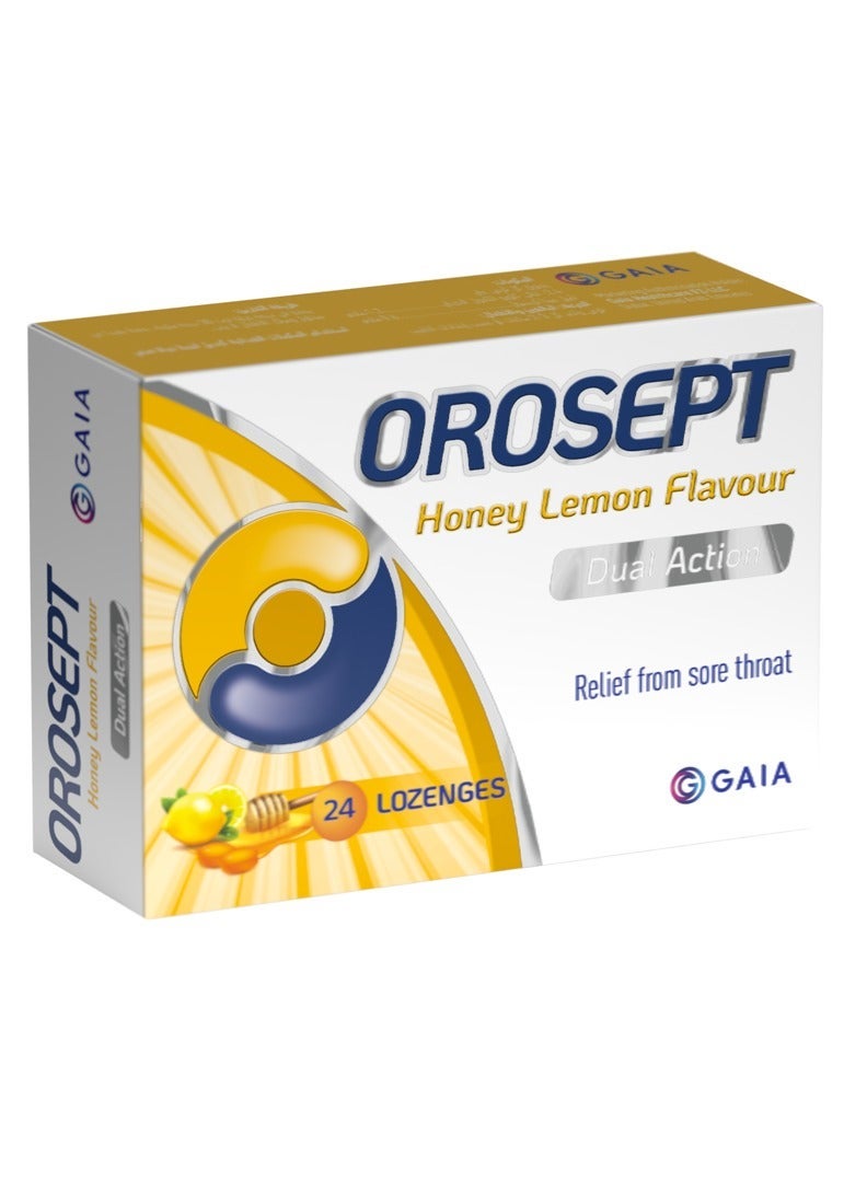 GAIA OROSEPT Medicated Throat Lozenges 24 Honey Lemon| Dual Action Formula for Sore Throat Relief, Pain Reduction & Infection Prevention | 24 Lozenges | Safe for Children Bundle - Image 2