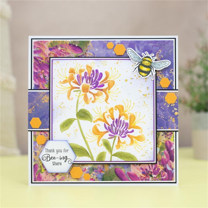 Briartw Honey Bee Sentiment Clear Stamps and Metal Cutting Dies Sets for Card Making DIY Scrapbooking Paper Crafts Decoration Album Photo Invitation Card Blessing Card - Image 3