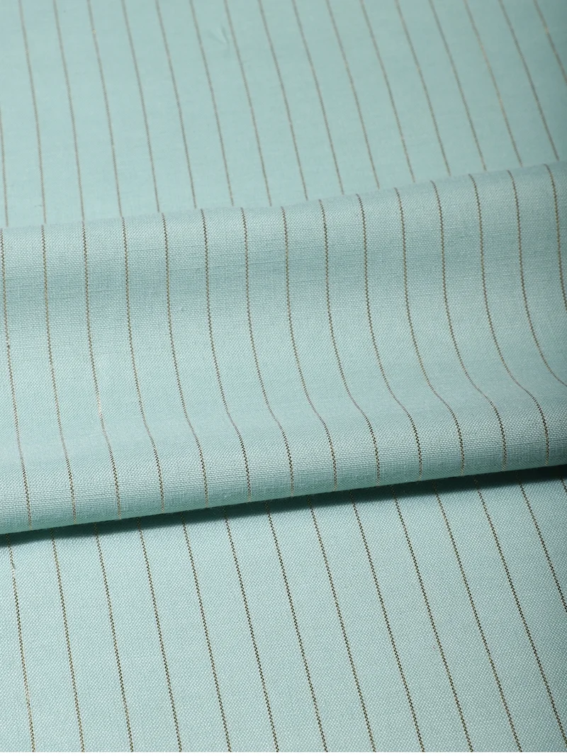 أيه كيه إس Mint Green Micro-Striped Rayon Fabric, One Meter