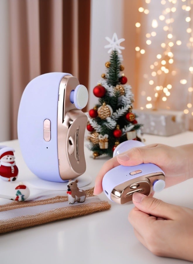 Multifunctional Electric Nail Clipper 2-in-1 Trimming and Polishing, Curved Blade, 360-Degree Rotating File, LED Light, Silent, ABS Body, Dual Motors, Portable, USB-C Charging Port - Image 4