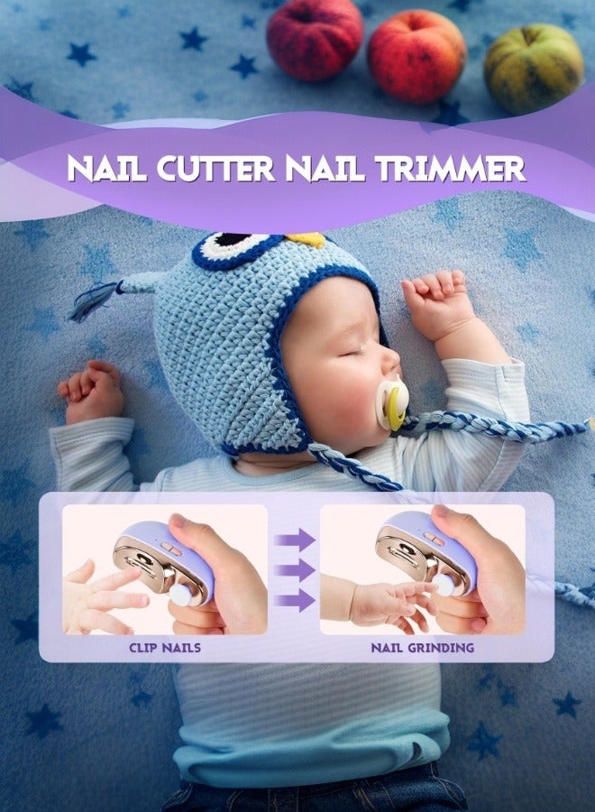 Multifunctional Electric Nail Clipper 2-in-1 Trimming and Polishing, Curved Blade, 360-Degree Rotating File, LED Light, Silent, ABS Body, Dual Motors, Portable, USB-C Charging Port - Image 2
