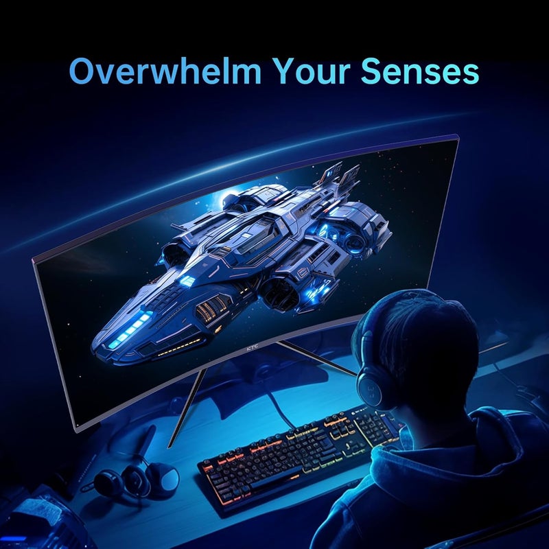 KTC 32 Inch 240Hz Curved Gaming Monitor, FHD 1080P 1500R HDR, FreeSync, Ultra-Fast 1ms Monitor for Gamer, 3500:1 Contrast, HDMI 2.0 x 2, DisplayPort 1.4 & USB 2.0, H32S17F - Image 3