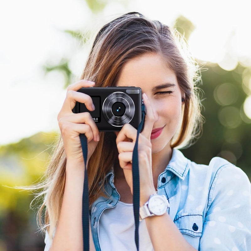 Divine كاميرا رقمية 4K بدقة 48 ميجابكسل للأطفال، شاشة مزدوجة ونقطة تركيز تلقائية وكاميرات رقمية سهلة الاستخدام مع بطاقة SD سعة 64 جيجابايت، زوم 16X، بطاريات مدمجة (DDC-75) - Image 5