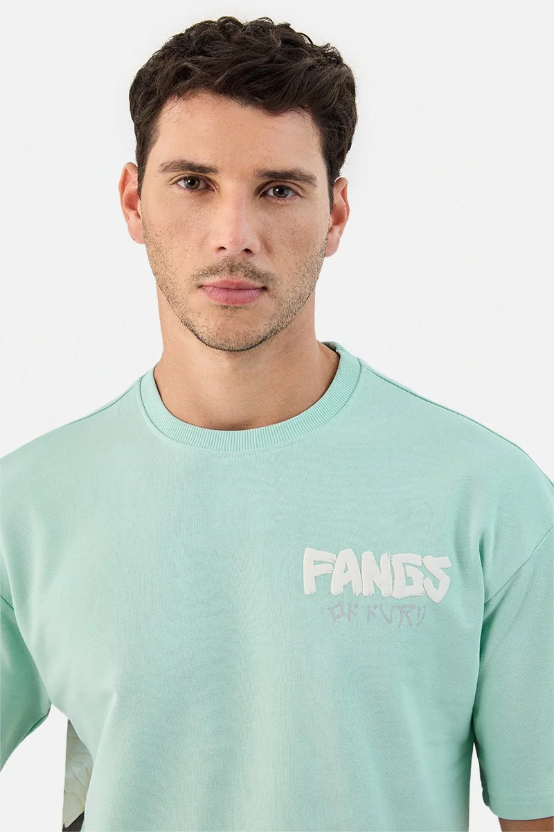 SNITCH Venom Digital Puff Print Oversized T-Shirt