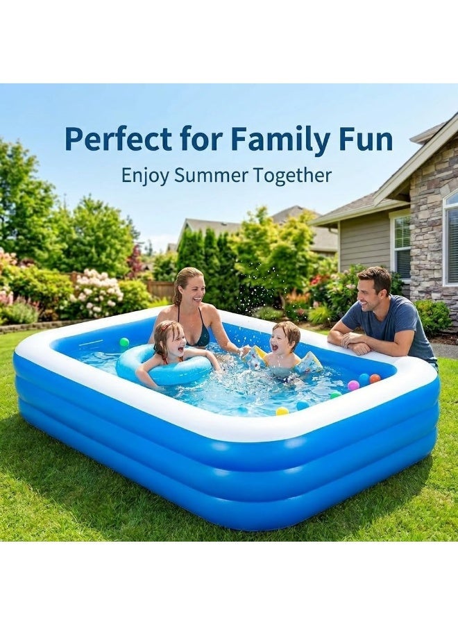 Inflatable Swimming Pool 81.9”×51.2”×19.7” Large Inflatable Pools, Blow Up Pools Durable Family Pool for Summer Water Party, Outdoor, Garden Backyard(208×165×50CM) - Image 2