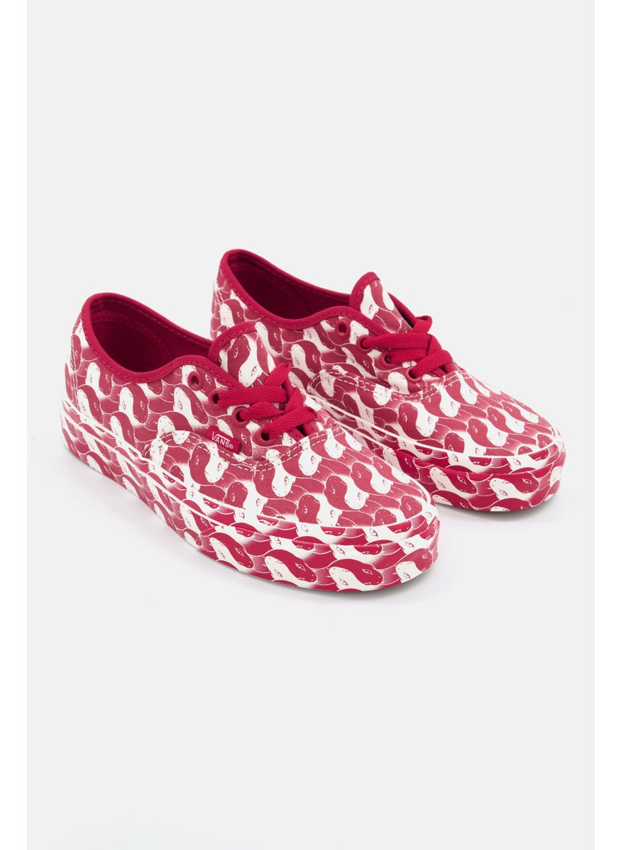 VANS - Women Authentic Lace Up Outdoor Shoes, Red/White - Image 1