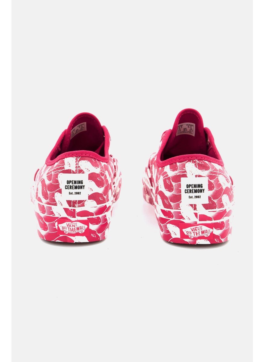 VANS - Women Authentic Lace Up Outdoor Shoes, Red/White - Image 1