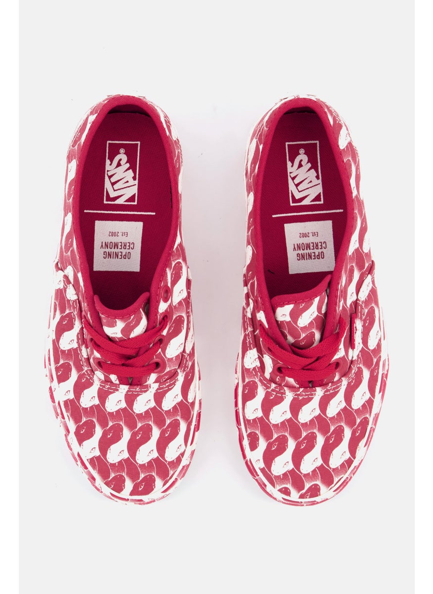 VANS - Women Authentic Lace Up Outdoor Shoes, Red/White - Image 1