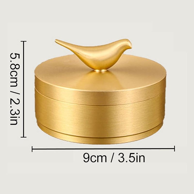 مطفأة سجائر كبيرة من النحاس الأصفر المضاد للرياح مع غطاء و4 فتحات للسجائر لتزيين المنزل والمكتب - Image 5