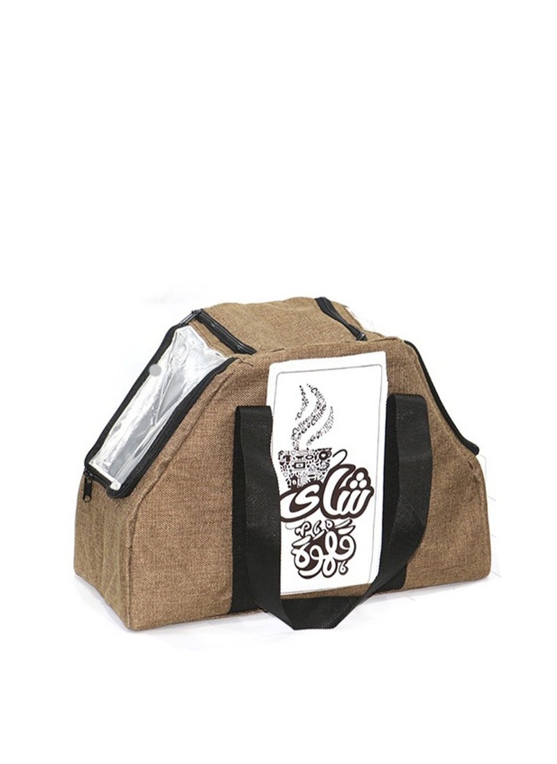 Generic - One-piece brown tea and coffee thermos bag with a modern design for land and outdoor trips - Image 1