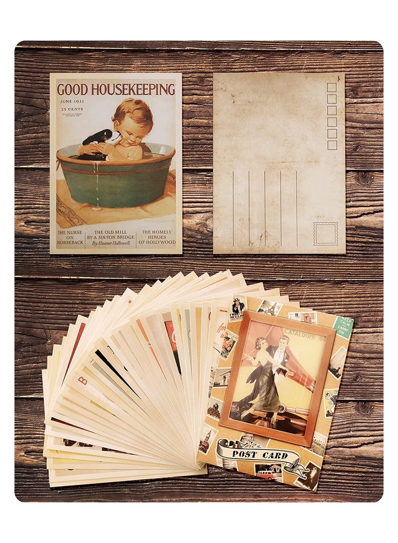 KASTWAVE Vintage Classic Postcards Greeting Cards, Retro Old Poster Souvenir Gifts for Worth Collecting. 32 PCS 1 Set - Image 5