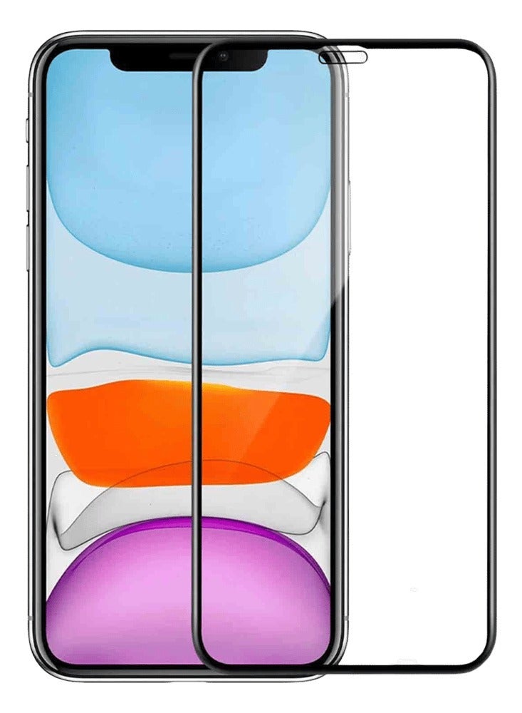 تي دبليو إي جي جي أو أن واقي شاشة من الزجاج المقوى لهاتف أبل آيفون 11 مقاس 6.1 بوصة أسود/شفاف - Image 1