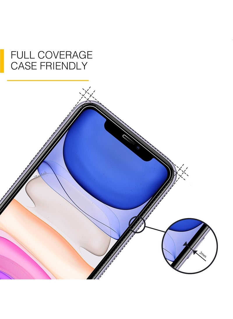 تي دبليو إي جي جي أو أن واقي شاشة من الزجاج المقوى لهاتف أبل آيفون 11 مقاس 6.1 بوصة أسود/شفاف - Image 4