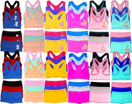 ToBeInStyle Girls' Pack of 6 Random Print Assortment Racerback and Bottom Sets (12 Pieces) - S - Image 4