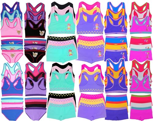 ToBeInStyle Girls' Pack of 6 Random Print Assortment Racerback and Bottom Sets (12 Pieces) - S - Image 3