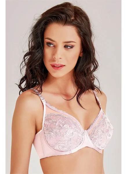 Magic Form 6689 Women's Powder Lace Hollow-out Minimizer Bra