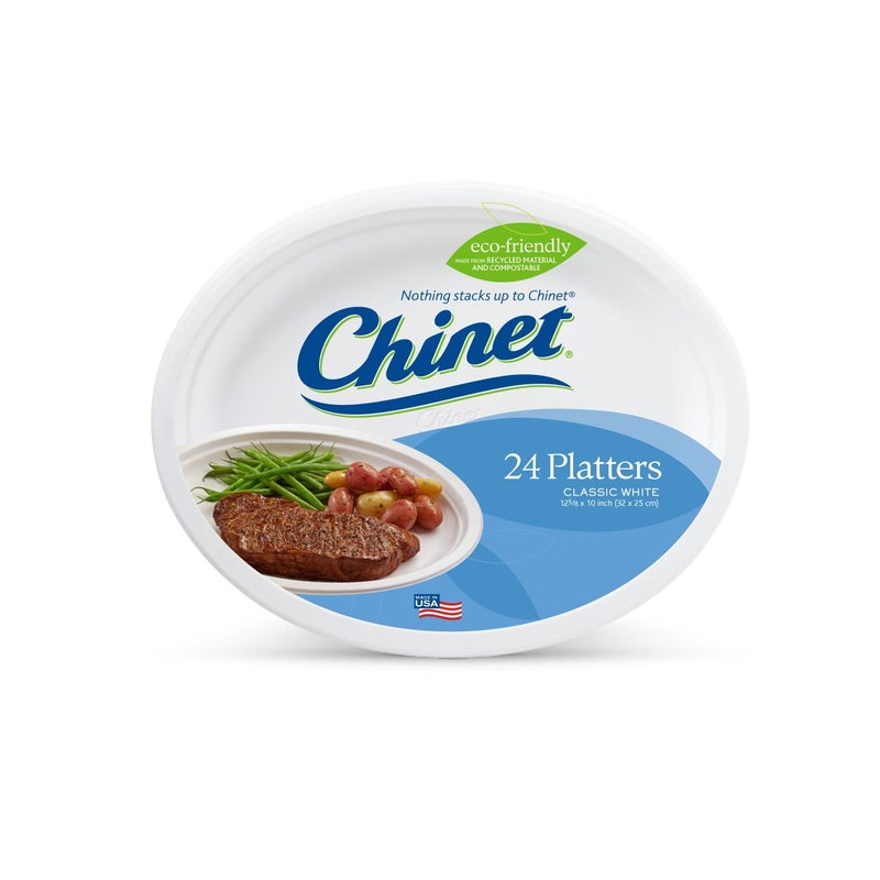 Chinet Premium 10Inch Platters 24Count Packs Pack of 4